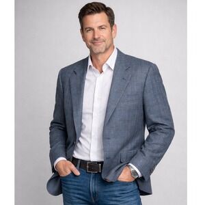 Vintage Nino Cerruti Rue Royale Classic windowpane Mens Wool‎ Blend Blazer  42R